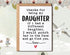 NTVShop Thank You Card - For Being My Daughter Card - Funny Birthday Card - Humorous Daughter Christmas Keepsake - Gift