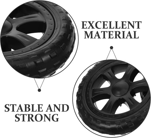 2-Pack 6.69 Inch Replacement Grocery Cart Wheels with Bearings for Folding Shopping Carts and Utility Trolleys Stable