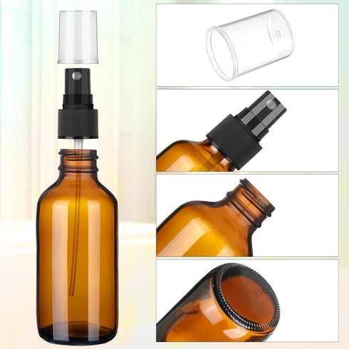 50 4 Oz Nuogo Pieces Mini Glass Spray Bottles Bulk Fine Mist Glass Bottles with Funnel Dropper and Cleaning Brush