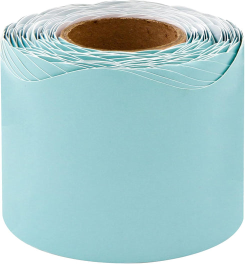 Fancy Land Light Turquoise Scalloped Bulletin Board Border Trim, 52ft One Roll for Classroom