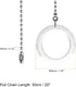 20 Inch 50mm uxcell Ceiling Fan Pull Chain, Nickel Finish Chain Ornament Extension, Clear Crystal Circle Pendant