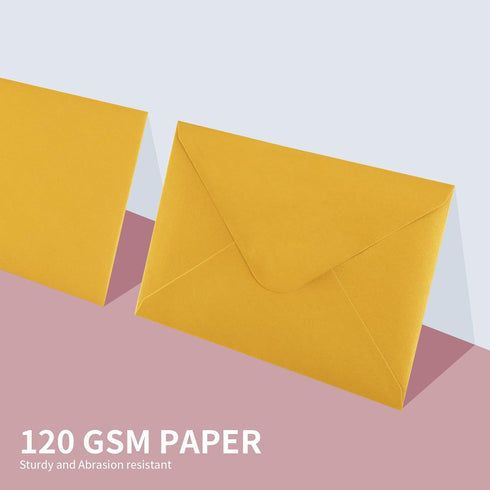 Granhoolm 50 Pack A6 Invitation Envelopes, 4x6 Envelopes for Weddings, Parties, Greeting Cards (Gold)
