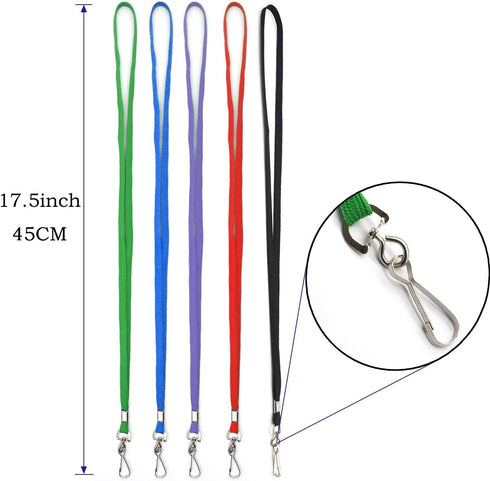 Lanyard 50PCS with Swivel Hook Clips for ID Name Badge Holder, Blue