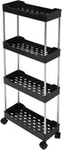 Miriam Song 4 Slim Rolling Storage Cart, Tier bar cart Organizer for Bathroom, Kitchen, Laundry, Narrow Places, Mobile
