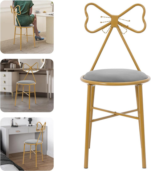 siohdagu 220 lbs Butterfly Stool Chair with Metal Legs and Soft Cushion, Multi-Purpose Modern Seating for Living Room