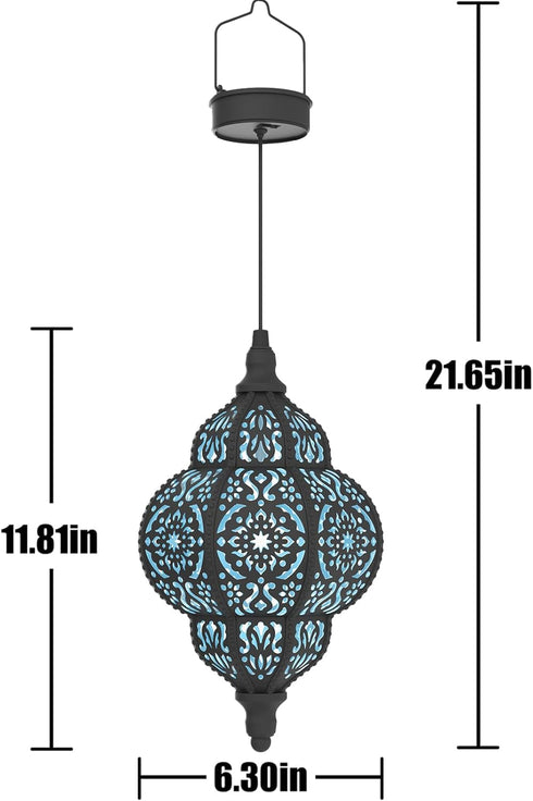 Hapjoy (1, Hanging Solar Lights Outdoor Garden Decor Solar Lantern Waterproof Plastic Moroccan Outdoor Decorations
