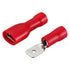 Baomain 0.187" Female & Male Spade Connectors, 22-16 AWG Fully Insulated Crimp Terminals, Red (200-Pack)