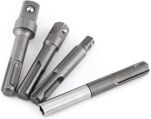 Impact Socket Set Hand Tools, 1/4" Hex Socket Adaptor, 1/4", 3/8", 1/2" Head, Nut Driver Socket Adapter Set
