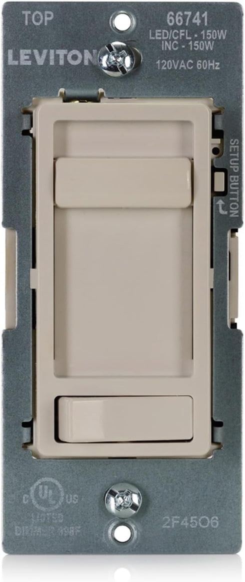 Dimmer 150W Dimmable Bulbs 66741-T, Leviton SureSlide LED Advanced Switch for LED, Halogen and Incandescent