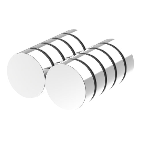 N52 Powerful Rare Earth Magnets, 3/4" D x 1/4" H - 10 Pack, Silver Super Strong Neodymium Disc Magnets for DIY and Craft