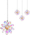 MECCANIXITY 4Pack Ceiling Fan Pull Chain, 24 Inch Decorative Ornaments Crystal Flower