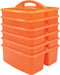 Teacher Created Resources Orange Portable Plastic Storage Caddy 6-Pack, 3 Compartment for Classrooms and Office