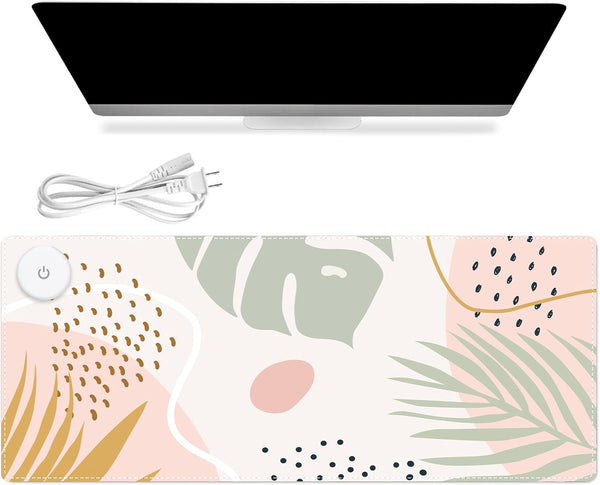 iCasso Heated Mouse Pad Hand Warmer - 35.4" x 15.7" Electric Warm Desk Mat with 3 Heating Levels