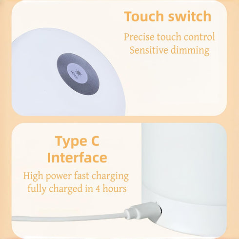 Cravonel 3 2400mAh, Dimmable 2 Pack Portable Baby Night Light, Color Egg Lights for Nursery, Small Rechargeable LED