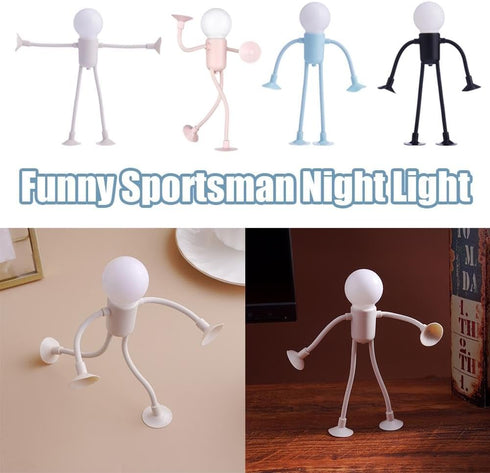 Generic Bulb Changeable Shape Funny Sportsman Night Light, DIY Shape Night Lights Cute Light Man Mini Lamp Suction Cup