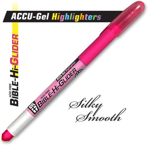 G.T. Luscombe Accu-Gel Bible Highlighter, No Bleed Solid Gel, Long Lasting, Pink