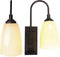 Westek LED Battery Operated Wall Sconce, 2 Pack - 4 Hour Auto