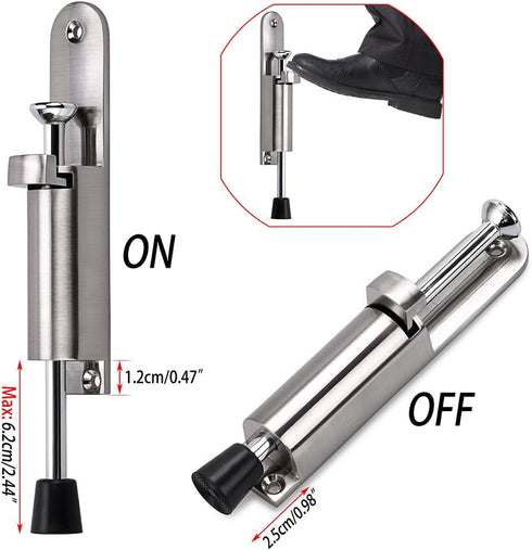 Sumnacon Kickdown Door Stop - Stainless Steel Easy Step Door Stopper, Adjustable Heavy Duty Door Locks Holder