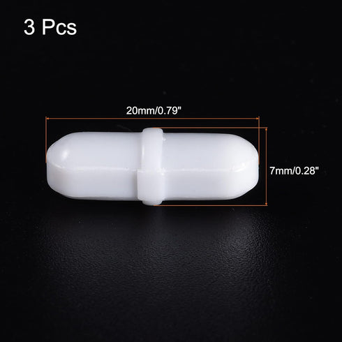 MECCANIXITY Magnetic Stirrer Mixer Stir Bar - 20mm x 7mm with Ring Shape Coating Magnet, White, 3Pcs