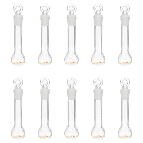 PATIKIL 5ml Volumetric Flask, 10Pcs 3.3 Borosilicate Glass Graduated Measuring Flask with Glass Stopper for Lab