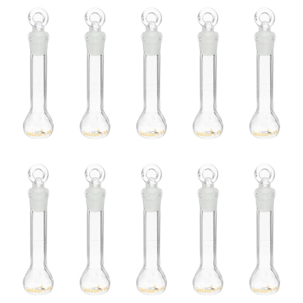 PATIKIL 5ml Volumetric Flask, 10Pcs 3.3 Borosilicate Glass Graduated Measuring Flask with Glass Stopper for Lab