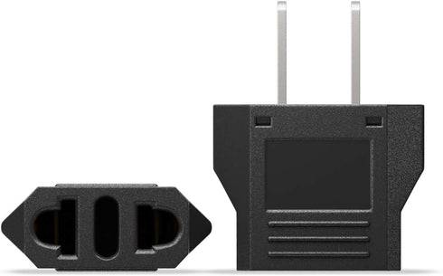 Unidapt European to American Outlet Plug Adapter, EU/Italy to USA/Kanada Converter, 6-Pack, Black