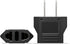 Unidapt European to American Outlet Plug Adapter, EU/Italy to USA/Kanada Converter, 6-Pack, Black