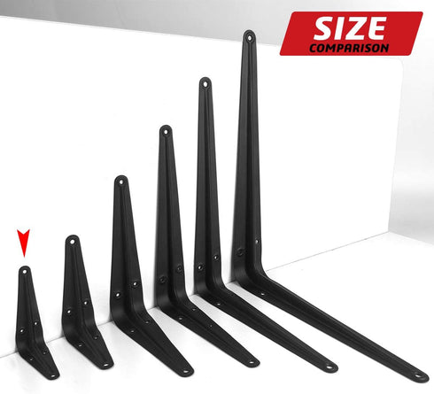 20 Pack 4 3 Inch 60 lbs x Heavy Duty Black Metal Floating Shelves Brackets, L Bracket Corner Brace Support, Wall Mount