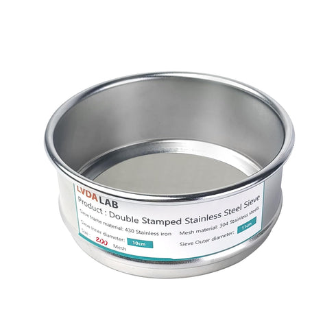 LVDALAB 304 Stainless Steel Mesh Lab Sieve, 200 Mesh (0.075mm) Aperture Test Sieve,
