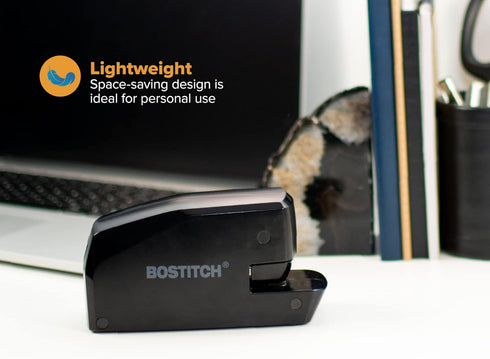 Bostitch Office Portable Electric Stapler, 20 Sheets, AC or Battery Powered, Black (MDS20-BLK)