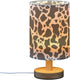 ALAZA Bedside Table Lamp for Bedroom Black White Cow Texture Nightstand LED Light Lamps with USB Port Linen Fabric