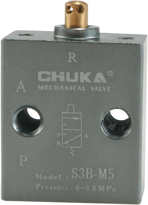 uxcell 2 Position 3 Way M5 Manual Handle Control Pneumatic Solenoid Mechanical Valve