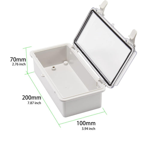 200x100x70mm Outdoor Junction Box - Plastic Latch Universal IP67 Waterproof Project Electrical Box, DIY Electrical
