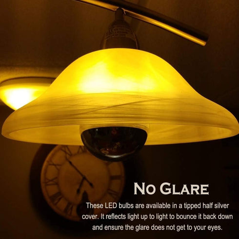 Half Chrome Light Bulb Dimmable, 6W (Equivalent 60 Watt) Decorative LED Bulb, G80/G25 Globe Shape, Pack of 2