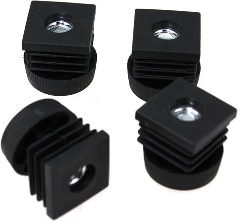 TAODAN 4PCS Square Insert Furniture Adjustable Leveler Nut Plugs Slide Rail Floor Protector