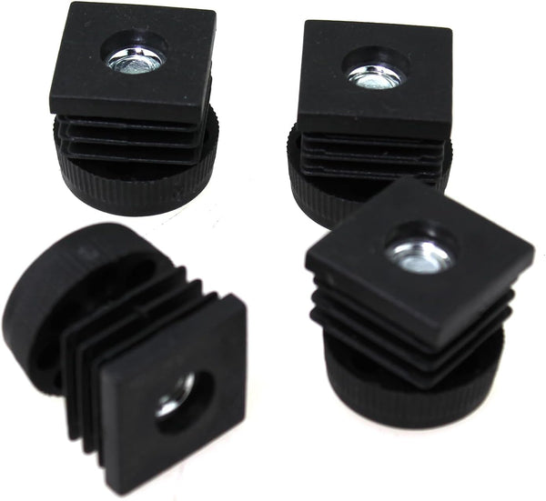 TAODAN 4PCS Square Insert Furniture Adjustable Leveler Nut Plugs Slide Rail Floor Protector