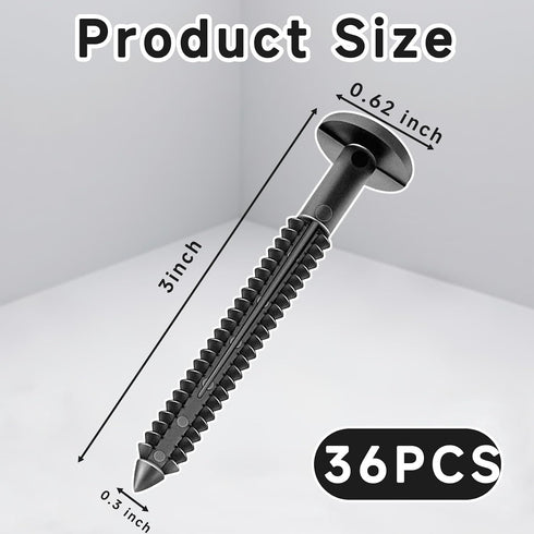 GeekNi 36Pcs 3 Inch Vinyl Shutter Fasteners Strongest Plastic Shutter Screws Window Shutters Hardware Exterior Spikes