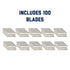 100-Pack .009" APBL-7065 AccuTec Pro Single Edge Aluminum Backed Razor Utility Blades with Display - - Made of High