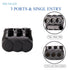 5 Pcs Insulated Connectors, Black Multi Splice Connector, 3 Ports Electrical Power Connector for 2-14 Wire Range