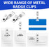 Seajan 600 Pcs Metal Badge Clips Bulk, Double Hole Name Tag Clips with Clear PVC Straps for ID Cards Holders