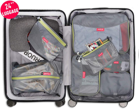 Pack of 3 Water-Resistant Zipper Pouch Set, Mesh Storage Bags for Travel, Office (Gray)