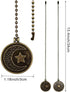 Pattern,2 12 Inch Ceiling Fan Pull Chain Sun Moon Pcs Beaded Ball Pull Chain Extender Decorative With Connector, Newst
