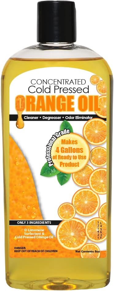Sanco Industries Cold Pressed Orange Oil Concentrate | 8-ounce Professional Grade All-Purpose Citrus Cleaner,