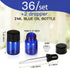 Teenitor Essential Oils Sample Bottles, 36 Pcs 2 ml Cobalt Blue Oil Bottles with 2 Free Glass Eye Droppers