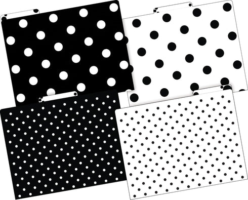 Barker Creek Dots File Folders, Set of 24, Multi-Design, Letter Size, 1/3 Cut Tabs for Home, School, Office