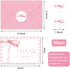 50Pcs JarThenaAMCS Pink Bow Thank You Cards with Envelopes Stickers Greeting Card Watercolor Bow Checkered Blank Note
