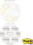 Gotcha Covered Smiley Face Sticky Note Pad Assortment - Set of 3 Round Flat Top Happy Note Pads, 3.5" Retro Rainbow, 50