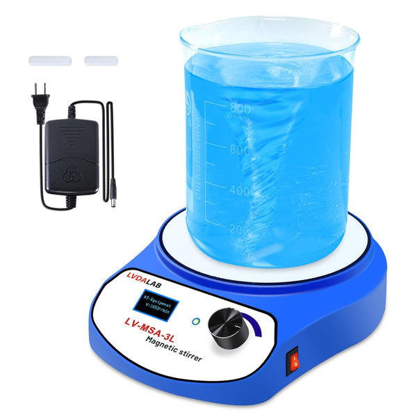 2200RPM LCD Digital Magnetic Stirrer with 2 Stir Bars, 3000ml Stainless Steel Mixer, Low Noise (No Heating)
