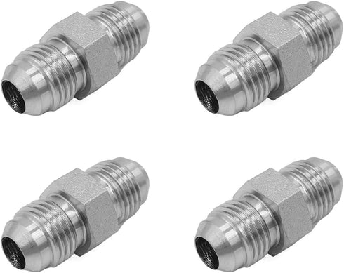 (4-PACK) 2403-06-06 Hydraulic Hose Adapter Fitting - 3/8" Male JIC 37° Flare × 3/8" Male JIC 37° Flare