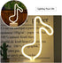 ENUOLI Music Notes Neon Lights with Base Warm White Decor Neon Sign Led Music Notes Night Light Wall Table Decor